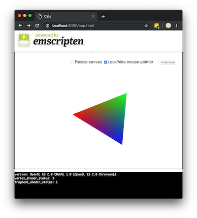 A colorful triangle in WASM