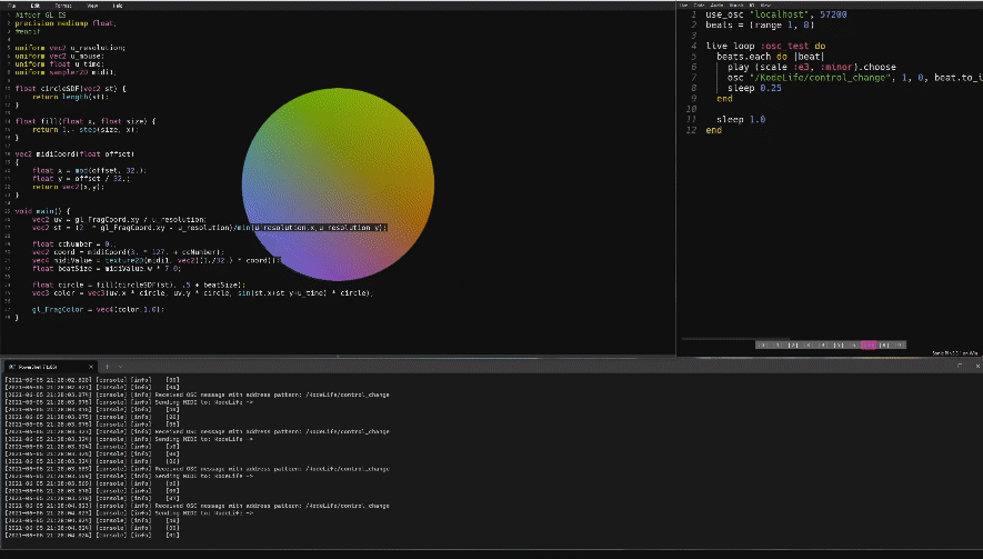 Image of KodeLife Reacting to Sonic Pi